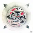 Family Enso circle of life tattoo design idea