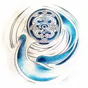 Family Enso circle of life tattoo design idea