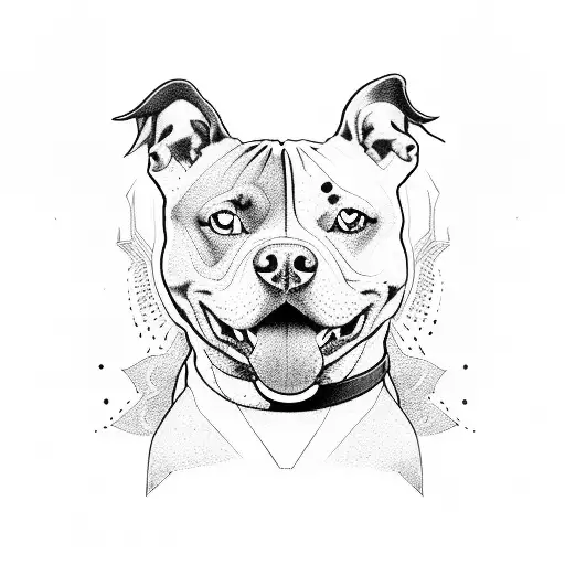 Staffie dog tattoo design idea