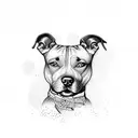 Staffie dog tattoo design idea