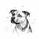 Staffie dog tattoo design idea