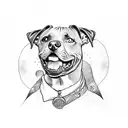 Staffie dog tattoo design idea