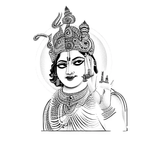lord krishna tattoo design idea