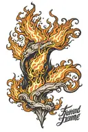 a burning flame burns tattoo design idea