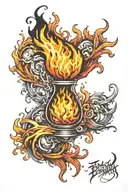 a burning flame burns tattoo design idea