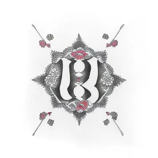 small lace with Beautiful letters tattoo design idea