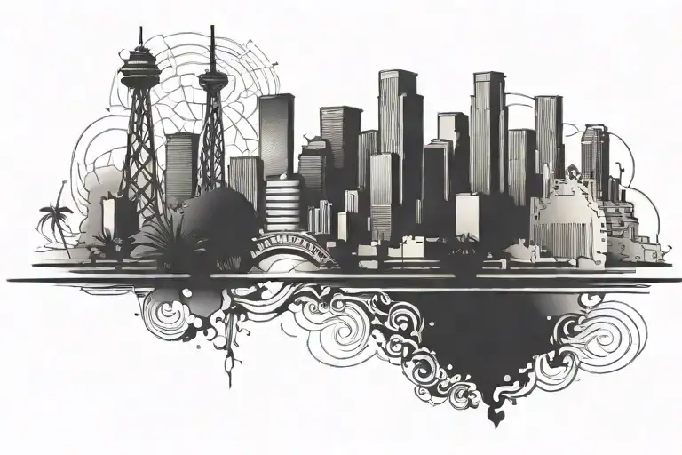 los angeles skyline tattoo tattoo design idea