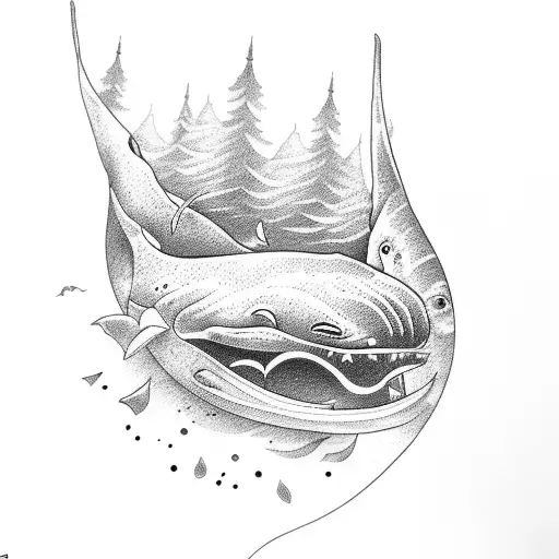 whale tail tattoo design idea