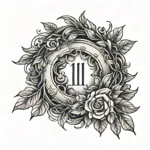 11 and wreath tattoo design idea