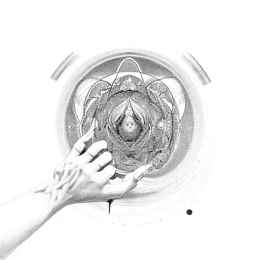 Psycadelic, Gaia, God, Love, Unity, Holding hand tattoo design idea