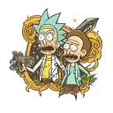 Rick and morty together cartoon tattoo design idea