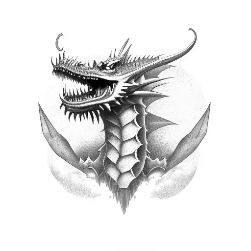 tall afterlife dragon tattoo design idea