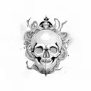 afterlife skull tattoo design idea