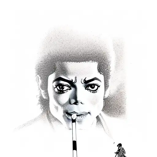 Michael Jackson with cigarette  tattoo design idea