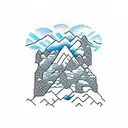 mountain connecting to ocean tattoo design idea