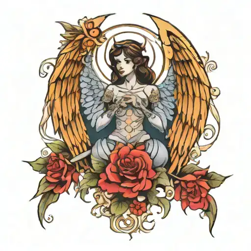 arc angel michael tattoo design idea