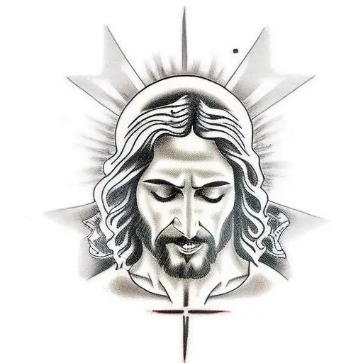 Jesus praying tattoo design idea