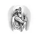 Jesus Christ praying tattoo design idea