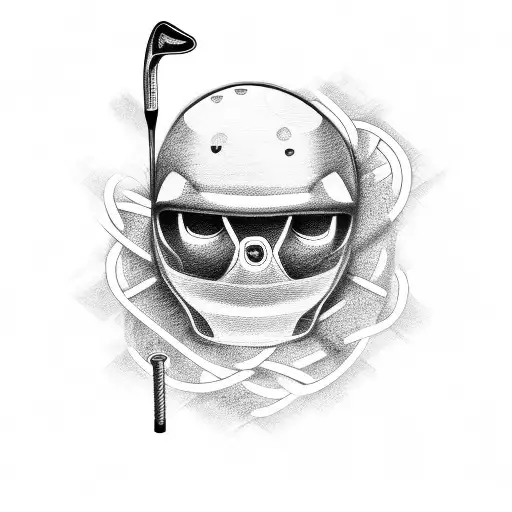 A motorcycle engine intertwined with a golf club, representing the client's love for both motorcycles and golf tattoo design idea