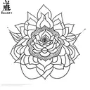 base is the work of a tree, which is a type of fingerprint. The bottom of the lotus flower tree. A crystal is in the cen tattoo design idea