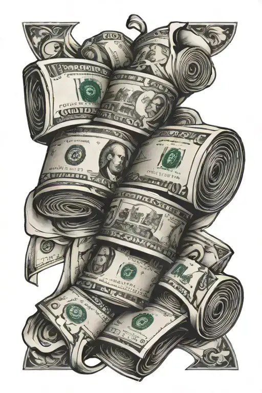 money roll  tattoo design idea