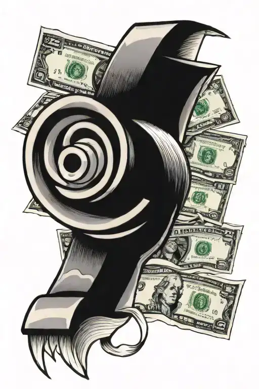 money roll tattoo design idea