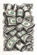 money roll  tattoo design idea
