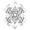 A simple tattoo design of the PlayStation symbols (square, triangle, circle, cross) with some lightning and fire.  tattoo design idea