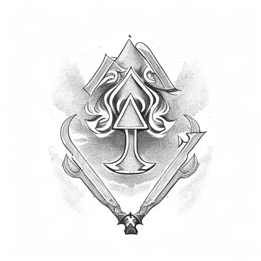 Ace of Spades, minimal, simple, black, bnwo tattoo design idea