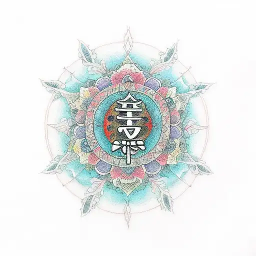 spiritual neck chakra tattoo design idea