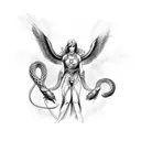 archangel michael vs two headed snake left arm ober shoulder tattoo design idea