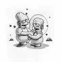 homer simpsons treinando biceps  tattoo design idea