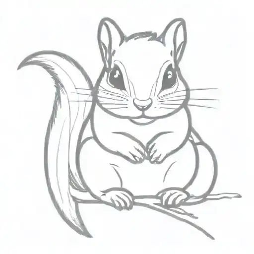 A cute girl chipmunk wearing eyeglasses tattoo design idea