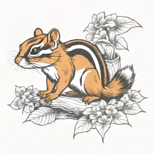 A chipmunk wearing boxng gloves tattoo design idea