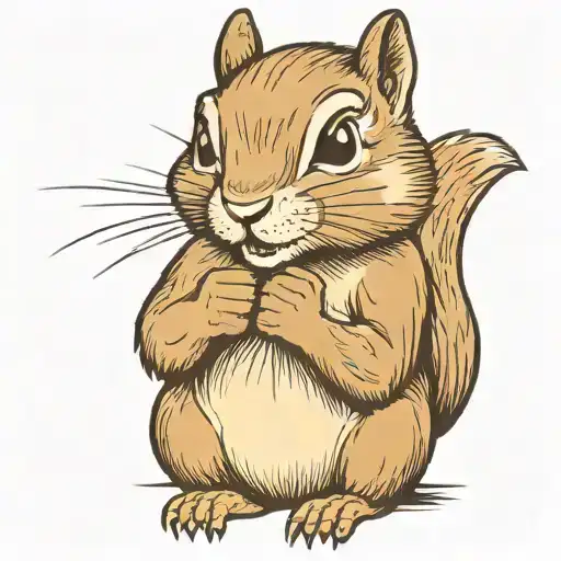 a feisty chipmunk holding up her fists like a boxer  tattoo design idea