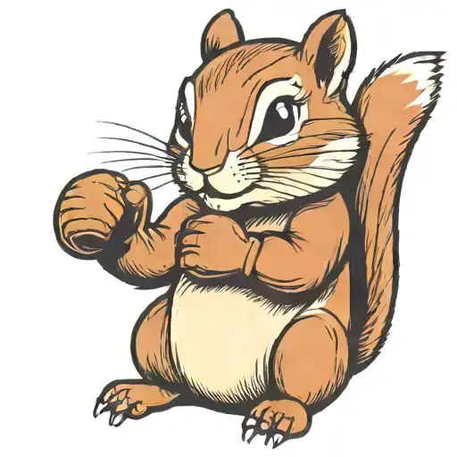 a cute chipmunk wearing boxing gloves tattoo design idea