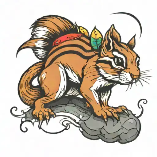 chipmunk boxer tattoo design idea