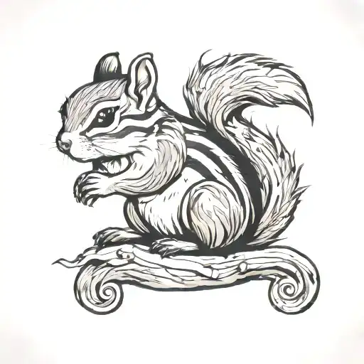 chipmunk tattoo design idea