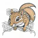 chipmunk tattoo design idea