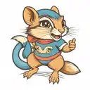 a cute girl chipmunk wearing eyeglasses drawn in the style of tattoo artist Sailor Jerry tattoo design idea