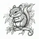chipmunk tattoo design idea