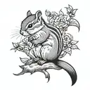 chipmunk tattoo design idea