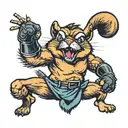 a chipmunk boxer throwing a punch tattoo design idea