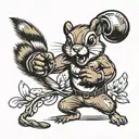 a chipmunk boxer throwing a punch tattoo design idea