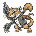 a chipmunk boxer throwing a punch tattoo design idea