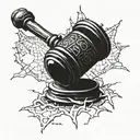 broken judge's gavel tattoo design idea