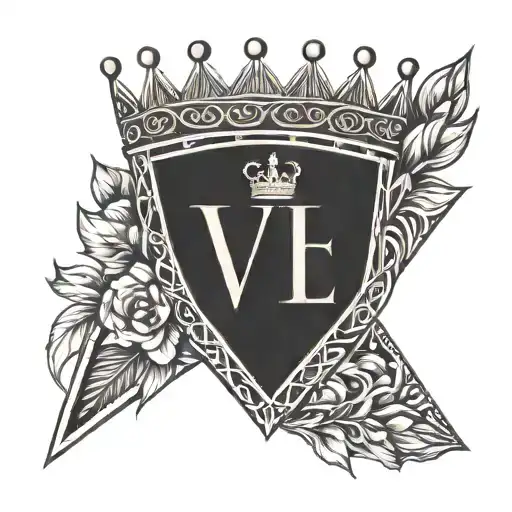 women's crown with the letter V and date of birth 01/23/16 tattoo design idea