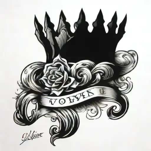women's crown with the letter V and date of birth 01/23/16 tattoo design idea