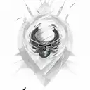 jet black heart and there's a hurricane underneath it tattoo design idea