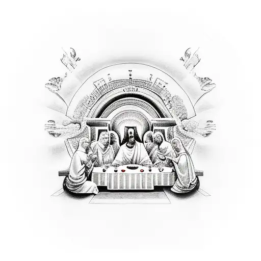 the last supper tattoo design idea
